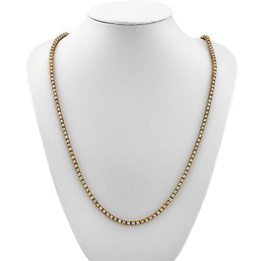 Diamond Tennis Chain in 10k Yellow Gold 26 inches 5.04 Ctw 4 mm
